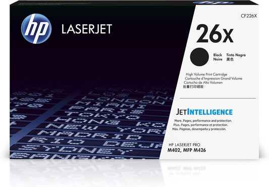 HP 26X Black High-yield Toner Cartridge for HP Printers | Works with LaserJet Pro M402 Series; LaserJet Pro MFP M426 Series | CF226X
