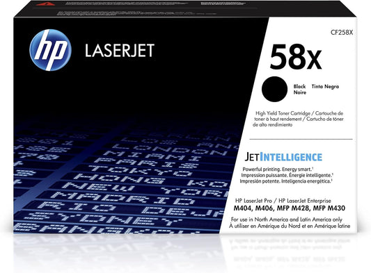 HP 58X Black Toner Cartridge for HP Printers | Works with LaserJet Enterprise M406dn, MFP M430f; LaserJet Pro M404 Series, MFP M428 Series | CF258X